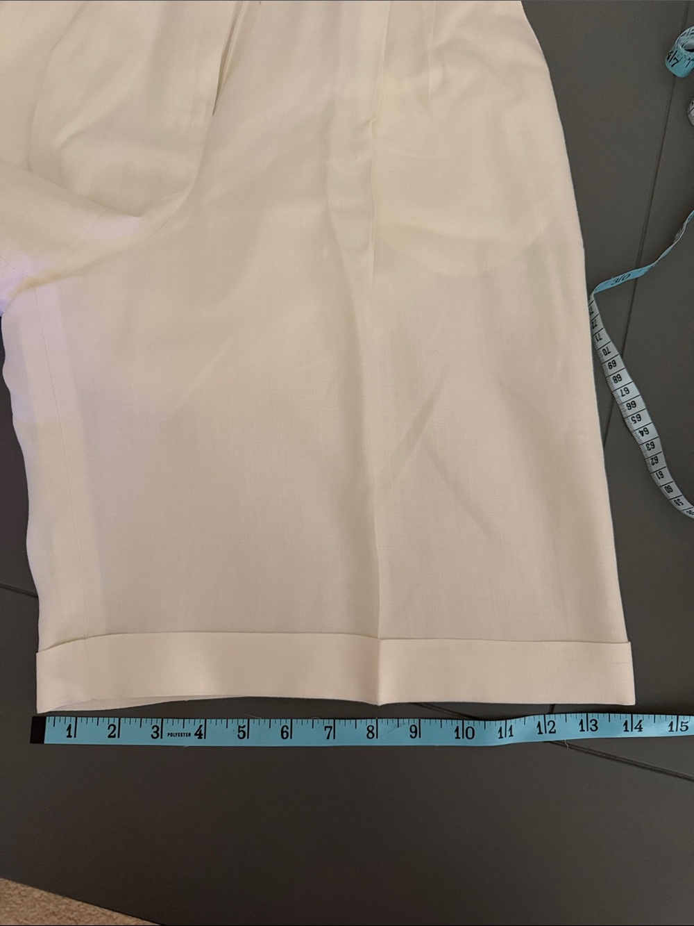 Talbots Linen Neutral cream ivory High Waist Tailored Bermuda Shorts 14 ๐โโฌ - Picture 13 of 14
